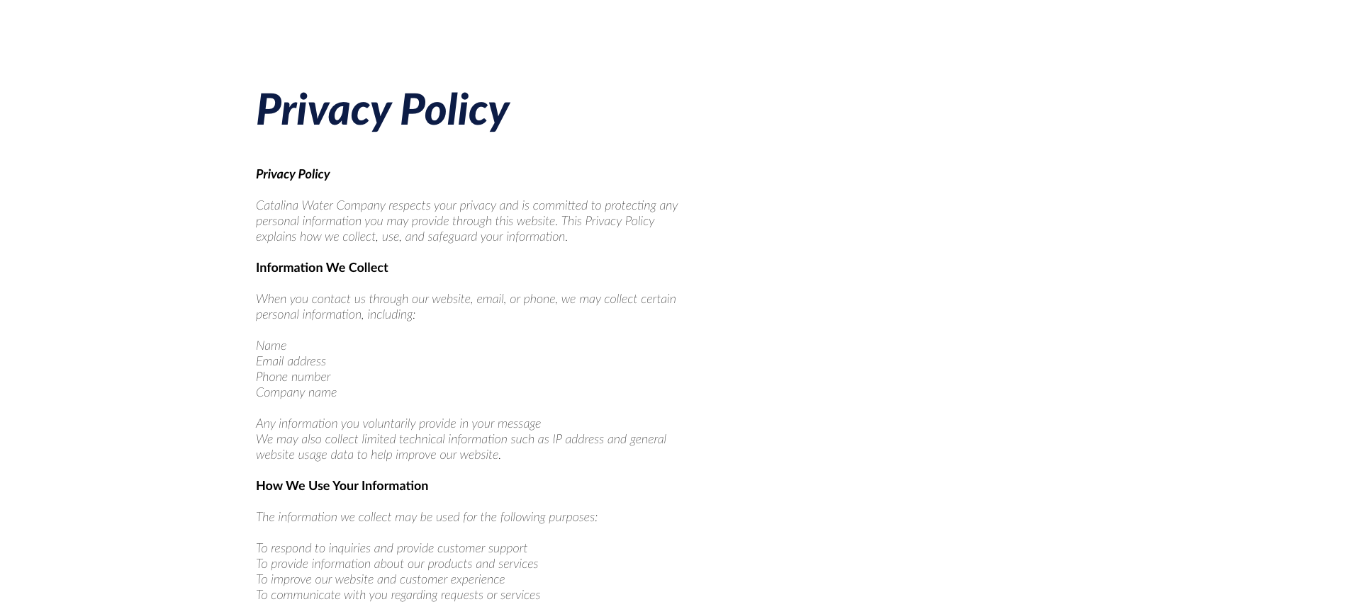 Privacy Policy Section 1